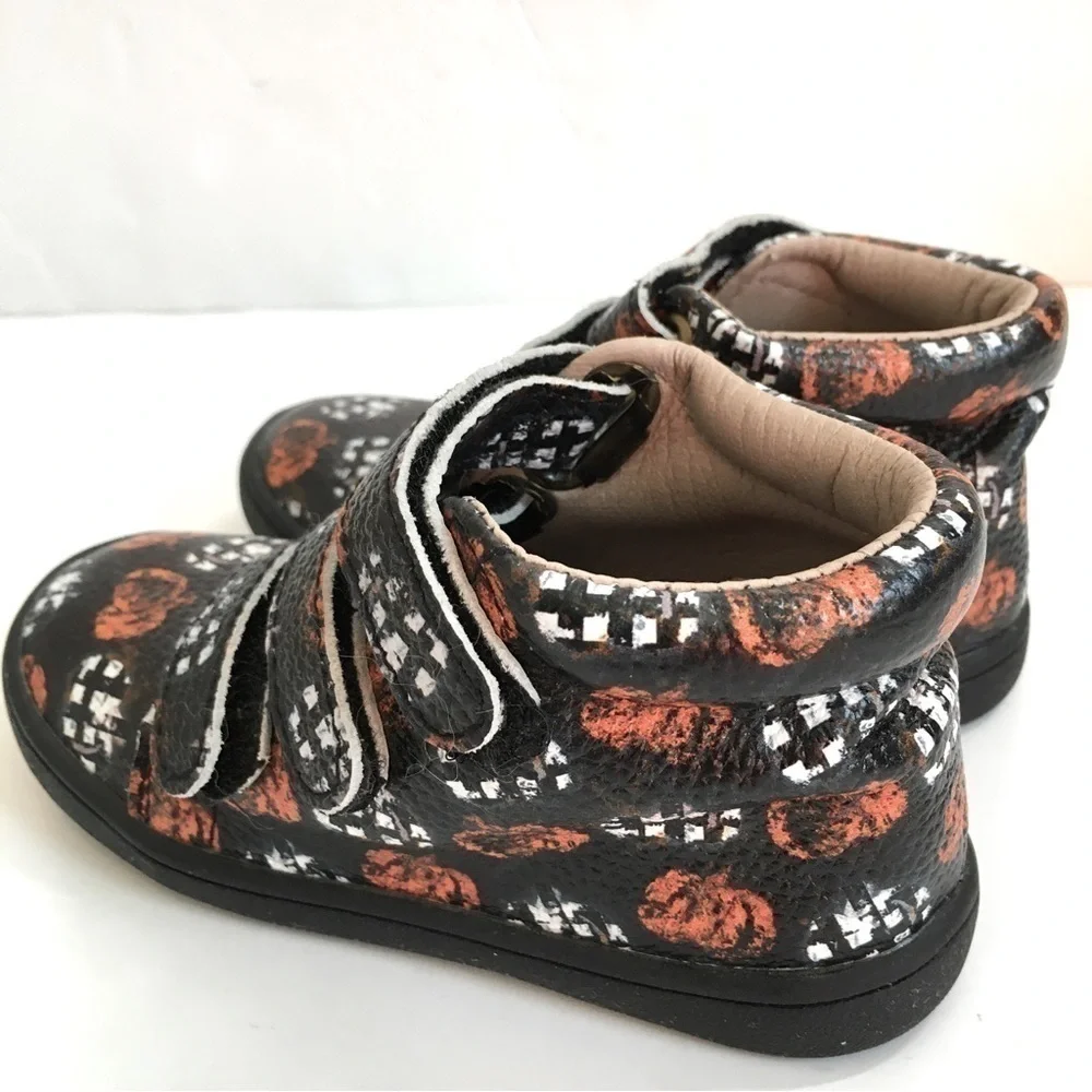 Fresh Feet Toddler Little Boy's Graffiti Graphic All Leather Ankle Boots Shoes